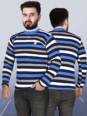 ROYAL ICEBURG Striped Round Neck Casual Men Multicolor Sweater
