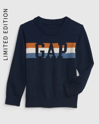 GAP Graphic Print Round Neck Casual Boys Blue Sweater