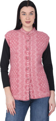 HITTIKA Self Design Round Neck Casual Women Purple Sweater