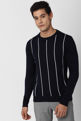 PETER ENGLAND Striped Crew Neck Casual Men Dark Blue Sweater