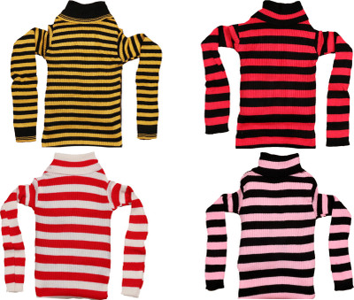 TBMANIA Striped High Neck Casual Baby Boys Multicolor Sweater