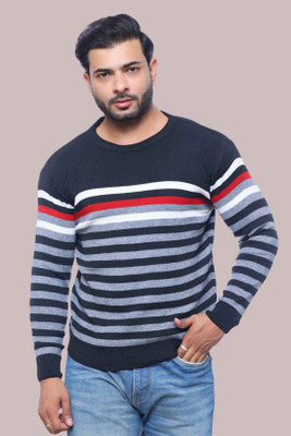 urban trees Striped Round Neck Casual Men Multicolor Sweater