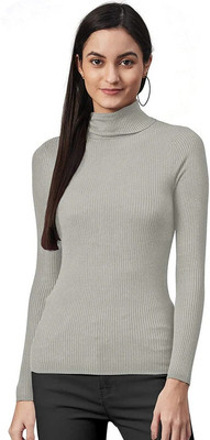 100LUCK Solid Turtle Neck Casual Women Multicolor Sweater
