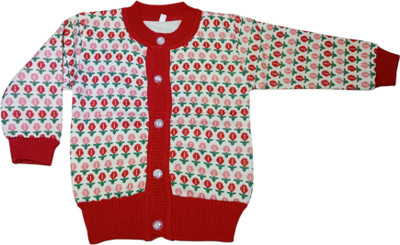 RUDRA KA Floral Print V Neck Casual Baby Boys & Baby Girls Multicolor Sweater