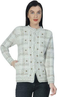 HITTIKA Self Design Round Neck Casual Women Green Sweater