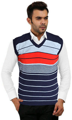Shunit creation Striped V Neck Casual Men Multicolor Sweater