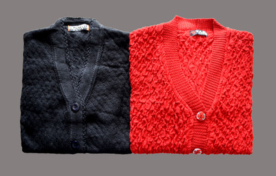 Shunit creation Solid V Neck Formal Women Black, Red Sweater