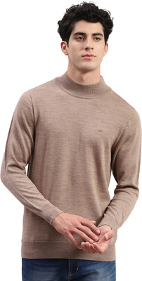 MONTE CARLO Solid Turtle Neck Casual Men Brown Sweater