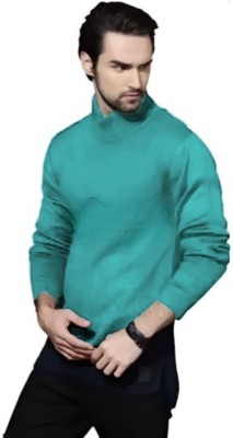 Educare Creation Solid Turtle Neck Casual Men Gold Sweater