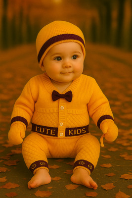Paryag Woven V Neck Casual Baby Boys & Baby Girls Multicolor Sweater