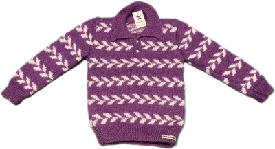 Chutak Binak Self Design Collared Neck Casual Baby Boys & Baby Girls Purple Sweater