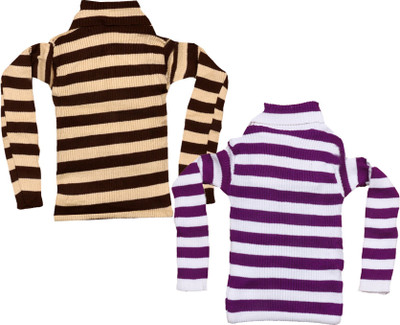 MTI FAASHION Striped High Neck Casual Baby Boys & Baby Girls Multicolor Sweater