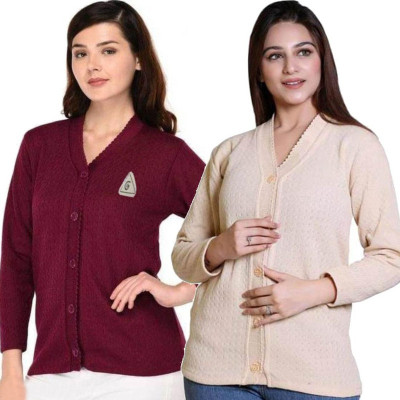Homezilla Solid V Neck Casual Women Multicolor Sweater