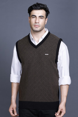 GODFREY Checkered V Neck Casual Men Multicolor Sweater