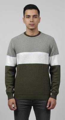 ssz Solid Round Neck Casual Men Multicolor Sweater