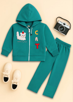 S NAFISHA DRESSES Baby Boys & Baby Girls Party(Festive) Sweatshirt Pant(RAMA GREEN)
