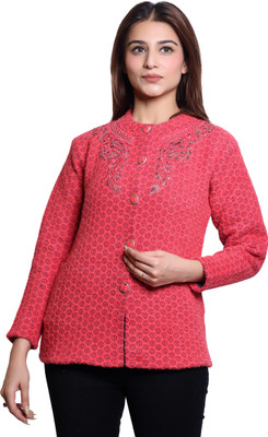 hrd7 Self Design Round Neck Casual Women Pink Sweater