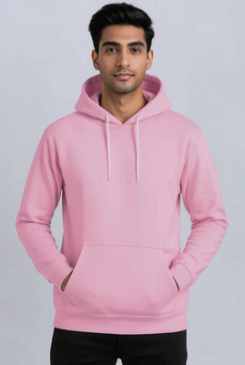 Ashkart Solid Hooded Neck Casual Men Pink Sweater