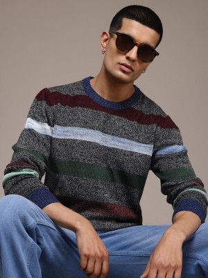 Roadster Striped Round Neck Casual Men Multicolor Sweater