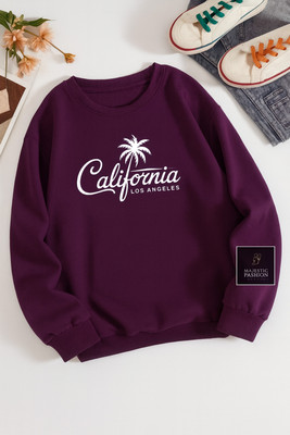 MAJESTIC FASHION Solid Round Neck Casual Women Purple Sweater