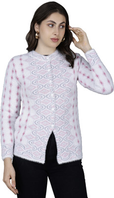 Chattanya Self Design Round Neck Casual Women White Sweater