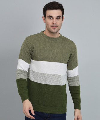 WILLEY Striped Round Neck Casual Men Multicolor Sweater