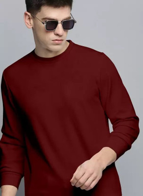Picpok Trends Full Sleeve Solid Men Sweatshirt