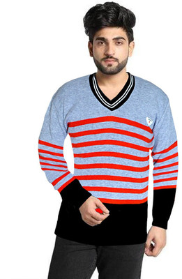 Sanzzy Solid V Neck Casual Men Multicolor Sweater