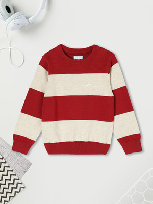 MAX Solid Round Neck Casual Boys Multicolor Sweater