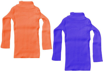 MTI Fashiions Solid High Neck Casual Baby Boys & Baby Girls Multicolor Sweater