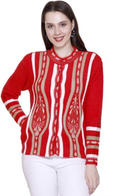 chatanya Striped Round Neck Casual Women Multicolor Sweater