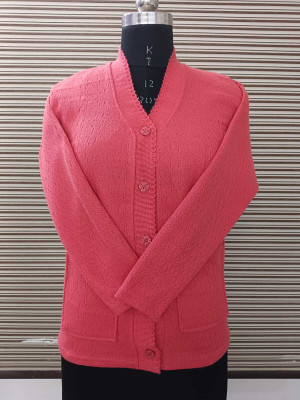 Keshavi Solid V Neck Casual Women Pink Sweater