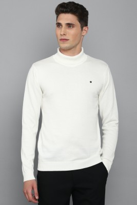 LOUIS PHILIPPE Solid Turtle Neck Casual Men White Sweater