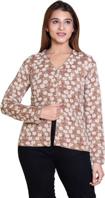 TWENTY ME Woven V Neck Casual Women Beige Sweater
