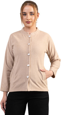 TWENTY ME Solid Round Neck Casual Women Beige Sweater
