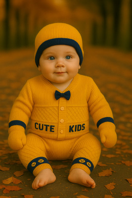 Paryag Woven V Neck Casual Baby Boys & Baby Girls Multicolor Sweater