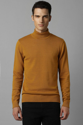 LOUIS PHILIPPE Solid Turtle Neck Casual Men Yellow Sweater