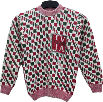 Juniorx Woven Round Neck Casual Boys & Girls Red Sweater