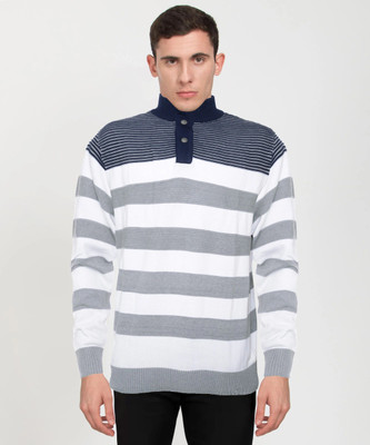 MPAgency Striped Turtle Neck Casual Men Multicolor Sweater
