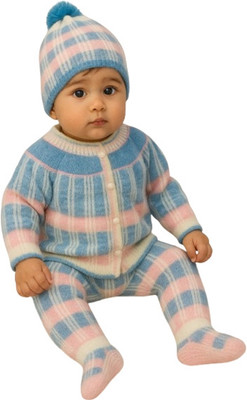 Taarishii Striped Round Neck Casual Baby Boys & Baby Girls Reversible Multicolor Sweater