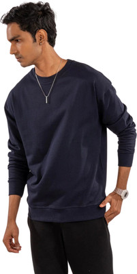 Eszett Solid Round Neck Casual Men Dark Green Sweater
