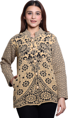hrd7 Self Design Round Neck Casual Women Beige Sweater