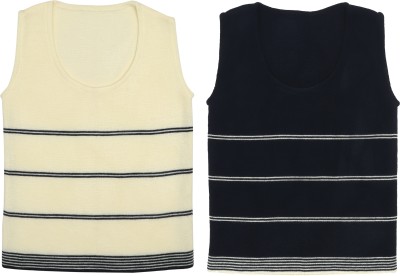 Elefantino Striped Round Neck Casual Baby Boys & Baby Girls White, Blue Sweater