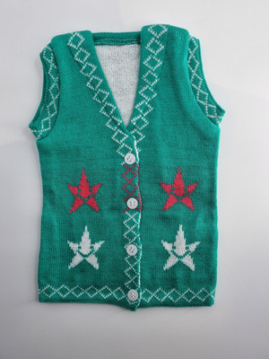 araa creative traders Woven V Neck Casual Baby Boys & Baby Girls Green Sweater