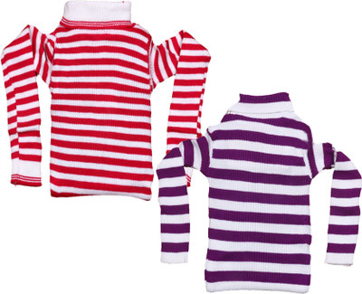 MTI FAASHION Striped High Neck Casual Baby Boys & Baby Girls Multicolor Sweater