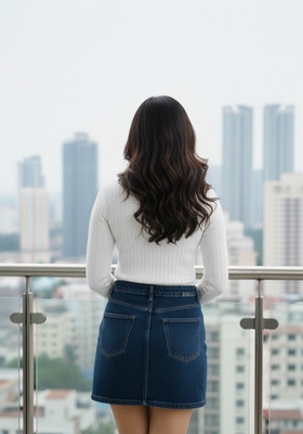 SKG Self Design High Neck Casual Women White Sweater
