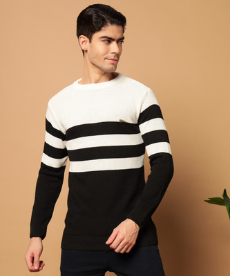 MORKEL Striped Round Neck Casual Men Multicolor Sweater