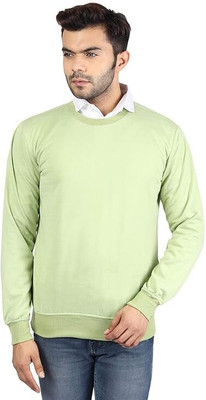 RMGARMENTMK Self Design Round Neck Casual Men Light Green Sweater