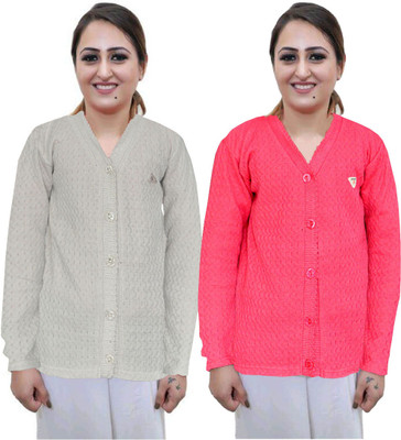 Shunit creation Solid Round Neck Casual Women Pink Sweater