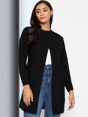 CLAPTON Solid Crew Neck Casual Men Black Sweater